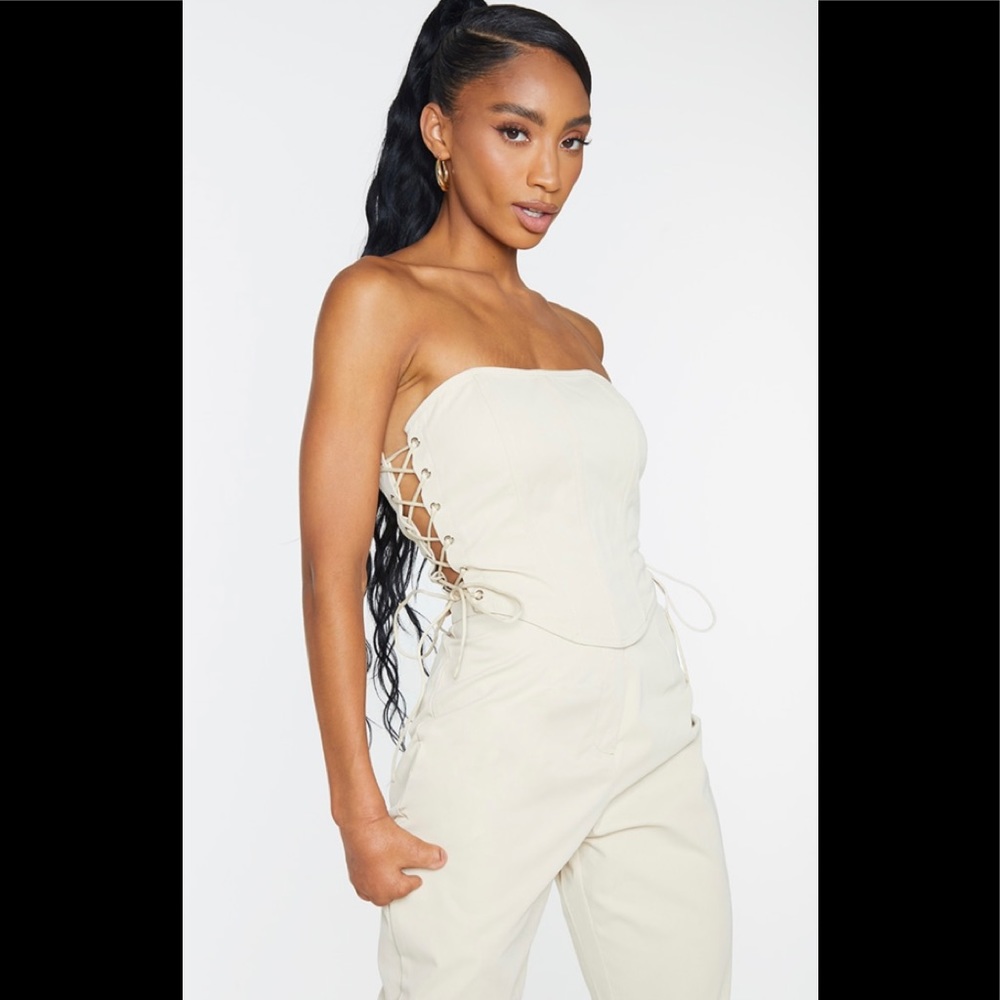Stone woven lace up set